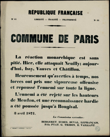 N°61. La réaction monarchique est sans pitié