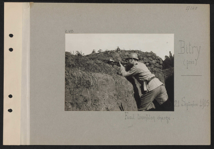 Bitry (près). Fusil tromblon chargé