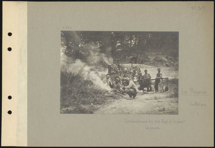 La Renarde. Cantonnement du 154e régiment d'infanterie. La popote