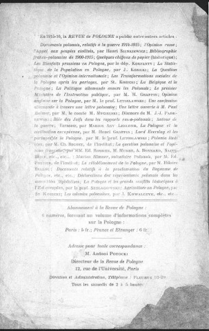La Revue de Pologne (1917, n°1)
