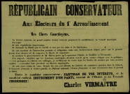 Républicain Conservateur : Candidat conservateur Charles Virmaitre