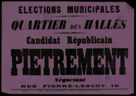 Élections Municipales Quartier des Halles : Candidat Républicain Pietrement