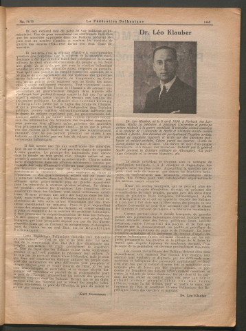 Septembre 1927 - La Fédération balkanique