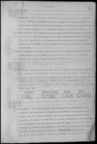 Conversation du 3 février 1919 à 11h. Sous-Titre : Conférences de la paix