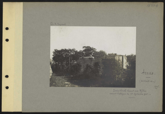 Arras (secteur de). Train blindé tirant sur Thélus avant l'attaque du 25 septembre 1915