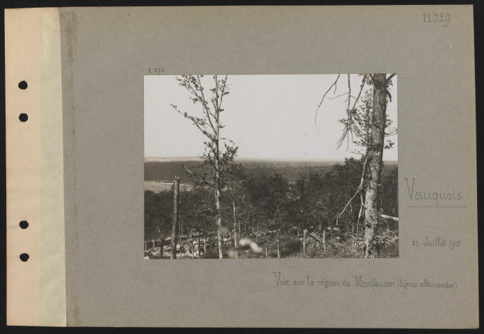 Vauquois. Vue sur la région de Montfaucon (lignes allemandes)