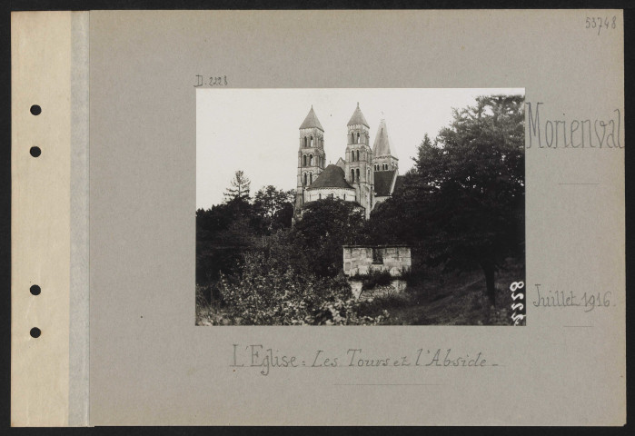 Morienval. L'église : les tours et l'abside