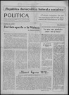 Política (1970 : n° 34-36). Sous-Titre : boletín de información interna de Izquierda republicana [puis] boletín de Izquierda republicana en Francia
