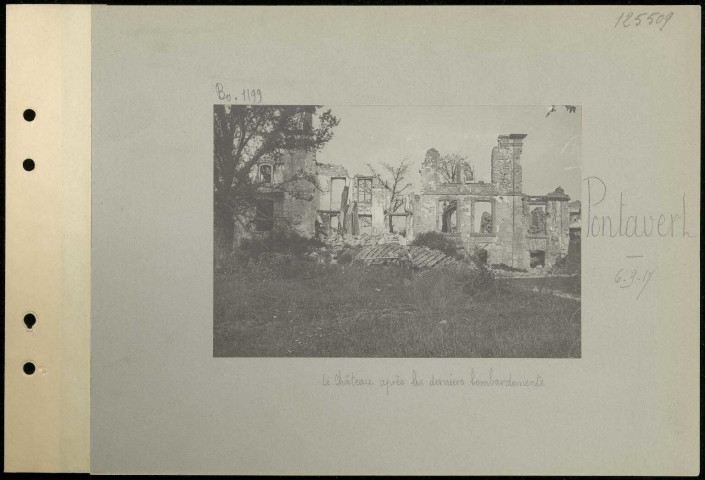 Pontavert. Le château après les derniers bombardements