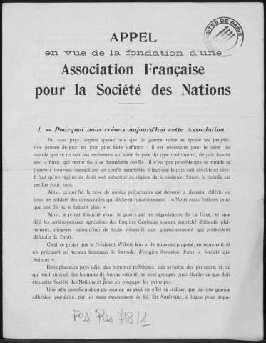 Association française pour la Société des Nations