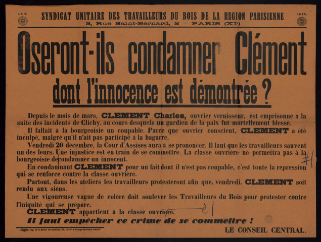 Oseront-ils condamner Clément dont l'innocence est démontrée ?