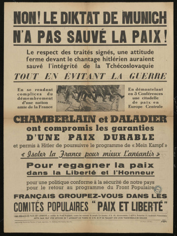 Non ! Le diktat de Munich n'a pas sauvé la paix !