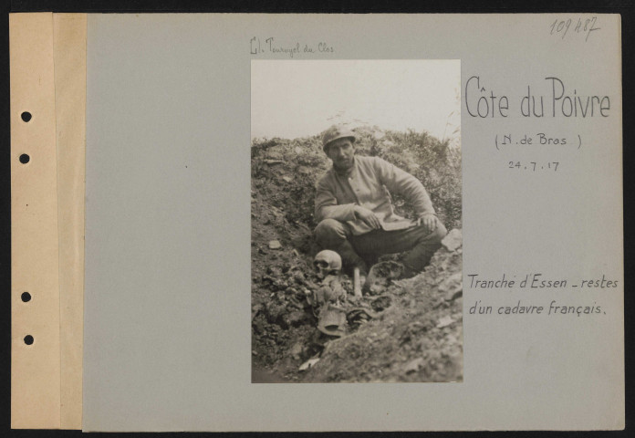 Côte du Poivre (nord de Bras). Tranchée d'Essen. Restes d'un cadavre français