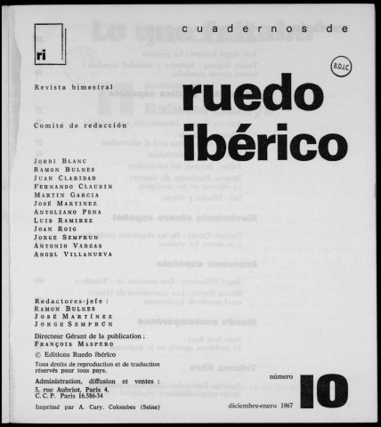 Cuadernos de Ruedo Ibérico (1967 : n° 10-15)
