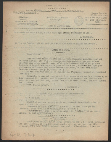 Gazette des ateliers Baschet-Schommer-Dechenaud - Année 1918 fascicule 1 et 2