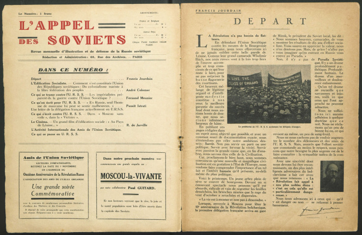 1928 - L'appel des Soviets