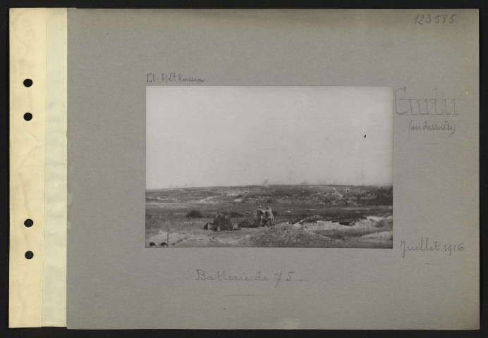 Curlu (au-dessus de). Batterie de 75