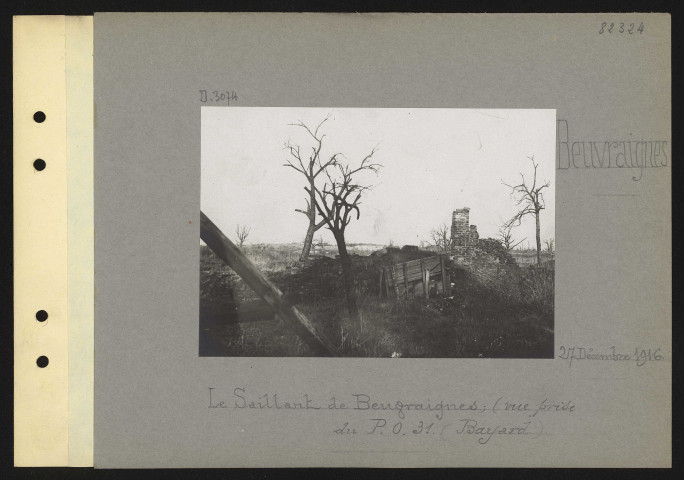 Beuvraignes. Le saillant de Beuvraignes ; (vue prise du du poste d'observation 31 (Bayard))