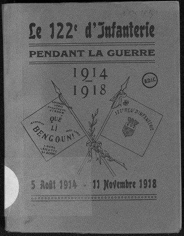 Historique du 122ème régiment d'infanterie