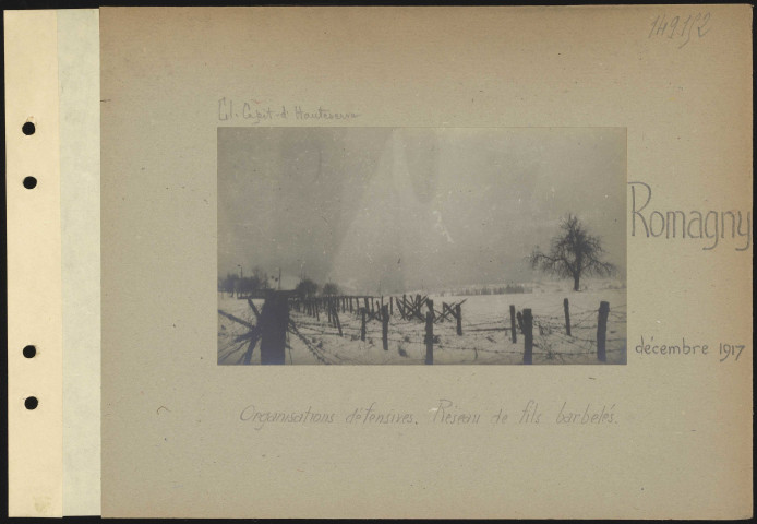 Romagny. Organisations défensives. Réseau de fils barbelés