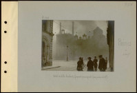 Reims. Hôtel de ville brûlant ; façade principale (vue prise à 13 heures)