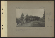 Coxyde-Bains. Sur la plage. Section de mitrailleuses belges tirées par des chiens