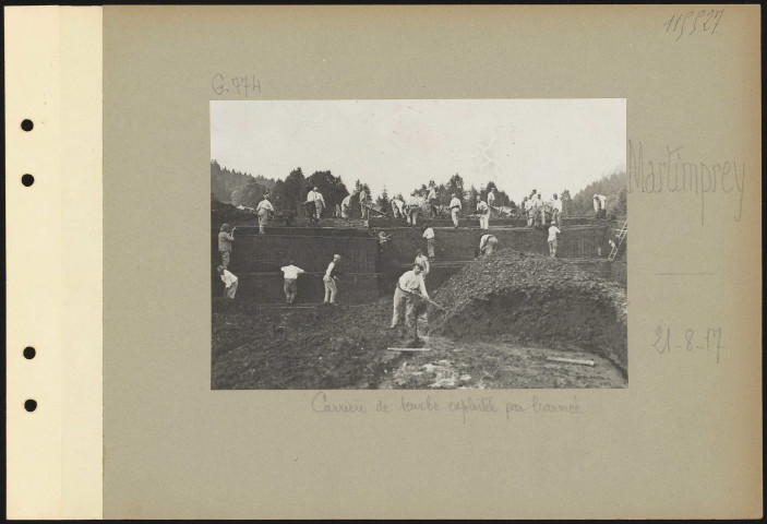 Martimprey. Carrière de tourbe exploitée par l'armée