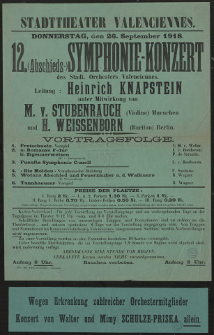 Stadttheater Valenciennes : 12. (Abschieds) Symphonie-Konzert