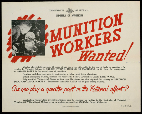 Munition workers wanted !