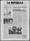 La República n° 11, febrero de 1980. Sous-Titre : Vocero de la democracia argentina en el exilio. Organo de la oficina internacional de exiliados del radicalismo argentino