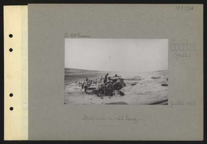 Curlu (près). Batterie de 155 long