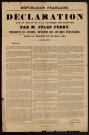 Déclaration... par M. Jules Ferry... dans la séance du 20 mai 1884