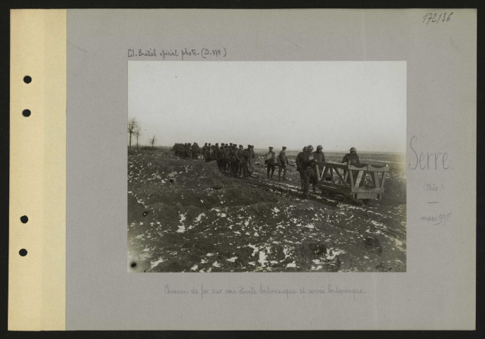 Serre (près). Chemin de fer sur voie étroite britannique et corvée britannique