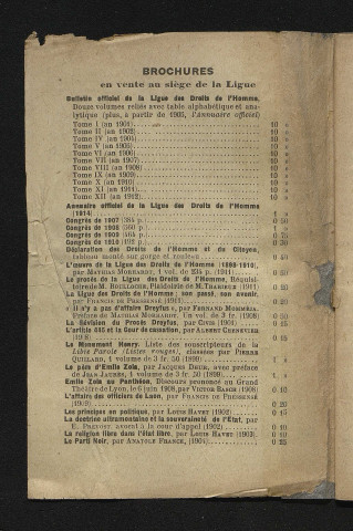 Mars 1914 - Bulletin officiel de la Ligue des Droits de l'Homme