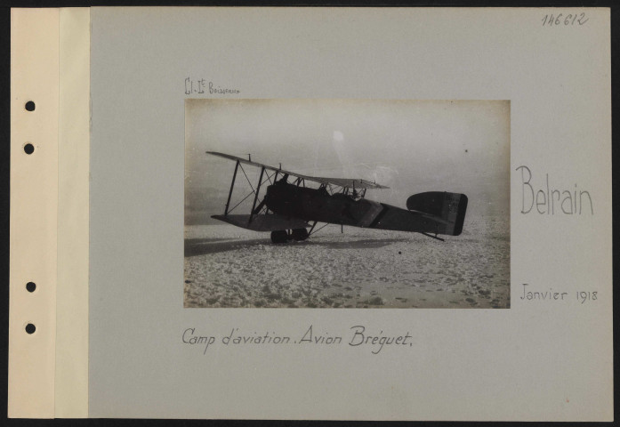 Belrain. Camp d'aviation. Avion Bréguet
