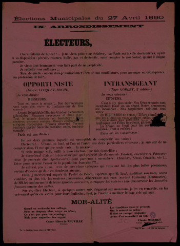 Élections Municipales IXe Arrondissement : Je viens Vous faire part de ma perplexité