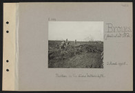 Broyes (près et au nord de). Position de tir d'une batterie de 75