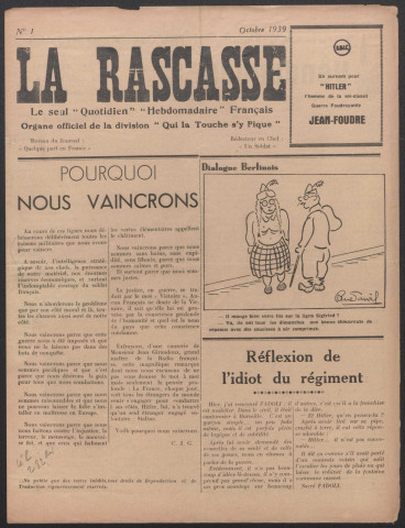 La Rascasse. Le seul quotidien hebdomadaire français