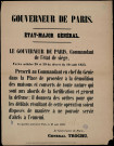 Le gouverneur de Paris… Prescrit… La démolition des maisons et couverts…