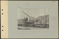 Villers-en-Argonne (nord-ouest de). Sur la ligne de Sainte-Menehould è Revigny. Train blindé et canon de 16 sur plate-forme mobile