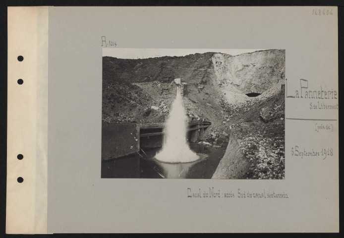 La Panneterie (sud de Libermont) (près de). Canal du nord : accès sud du canal souterrain