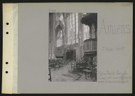 Amiens. Église Saint-Germain. La nef, côté sud et la chaire, après le bombardement