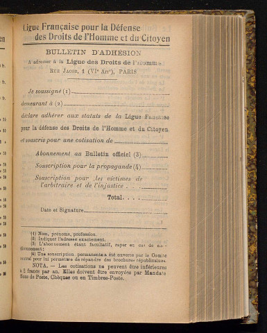 Octobre 1904 - Bulletin officiel de la Ligue des Droits de l'Homme