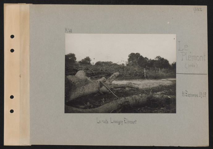 Le Plémont (près). La route Lassigny Elincourt