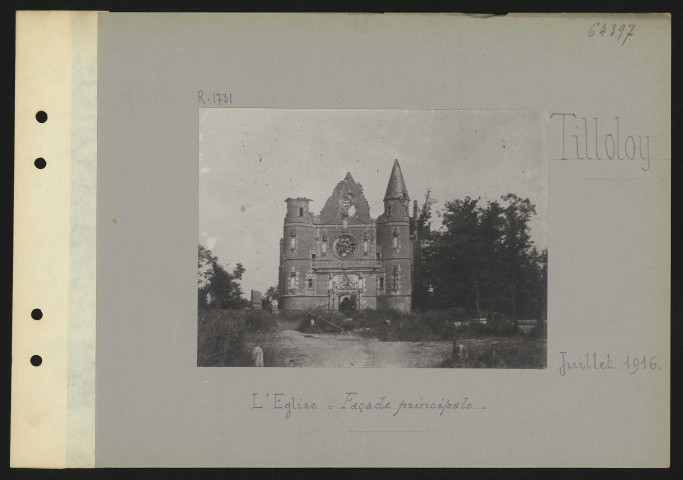 Tilloloy. L'église : façade principale