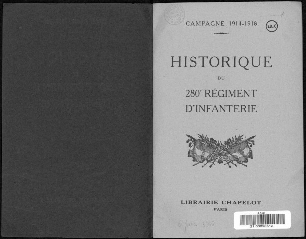 Historique du 280ème régiment d'infanterie