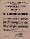 N°373. Le comité central de l'Union des femmes pour la défense de Paris et les soins aux blessés invite les ouvrières à se réunir