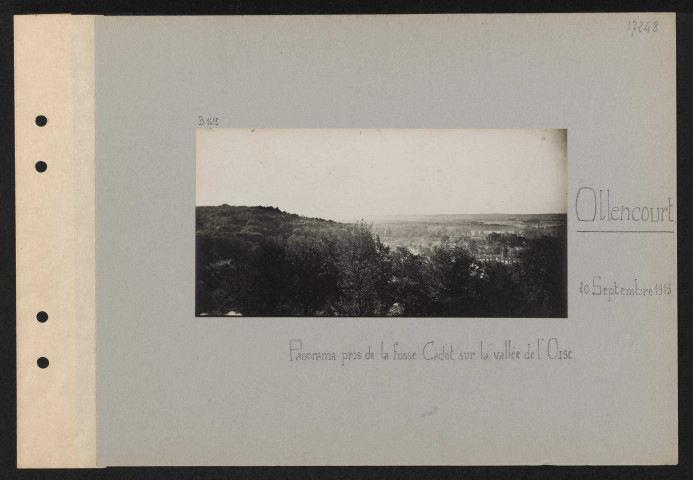 Ollencourt. Panorama pris de la fosse Cadot sur la vallée de l'Oise