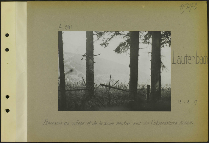 Lautenbach. Panorama du village et de la zone neutre vus de l'observatoire 10.008