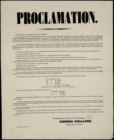 Proclamation : La juridiction militaire est établie…